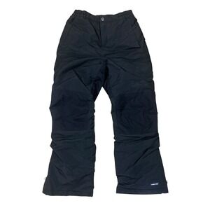 Lands End Youth Snowpants Size 12 Black Elastic Waist & Boot Cuffs Thermal Warm
